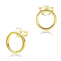 1Micron Gold Plated Ring Shaped Ear Stud STS-3841-GP